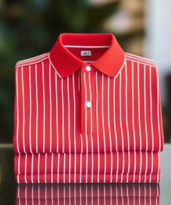 Men’s Classic Business Short Sleeve Shirt Polyester Striped Loose Fit