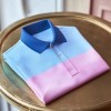 Men's Classic Business Colorblock Logo Button-Down Short Sleeve Shirt Big & Tall