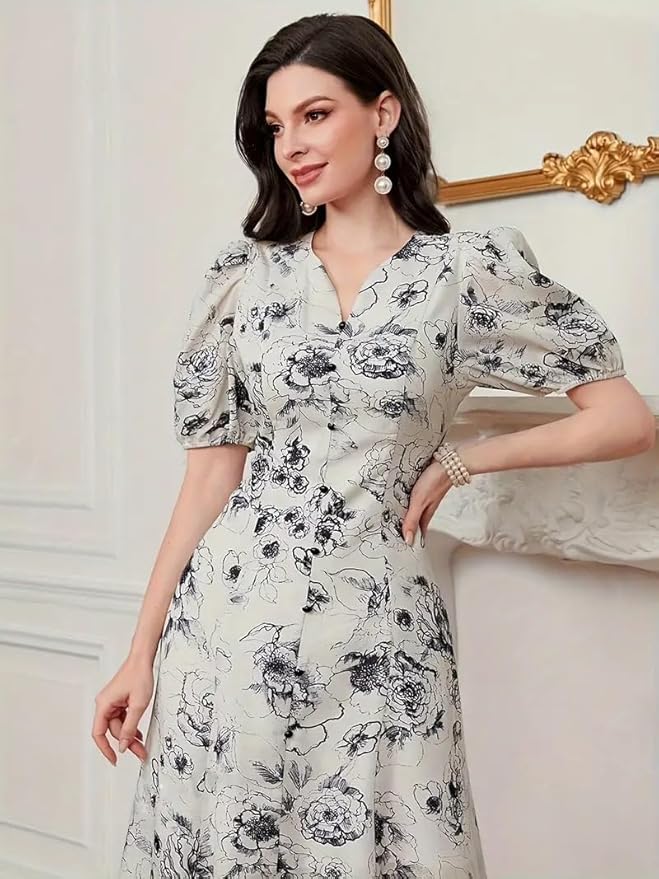 Women's Cotton Printed Midi Dress | Sleeveless Square Neck Casual Summer Dress for Women | Stylish Vacation Dress - Image 6