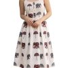 Women's Cotton Printed Midi Dress | Sleeveless Square Neck Casual Summer Dress for Women | Stylish Vacation Dress