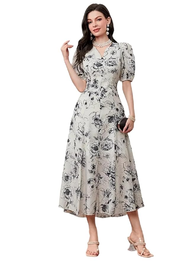 Women's Cotton Printed Midi Dress | Sleeveless Square Neck Casual Summer Dress for Women | Stylish Vacation Dress - Image 10