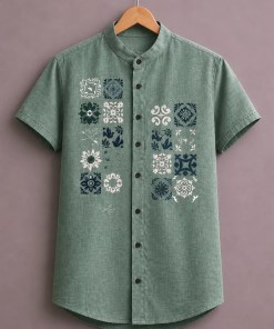 ForeverChoice™ Premium Floral Pattern Printed Shirt for Men – Elegant Designer Half Sleeve Casual Shirt