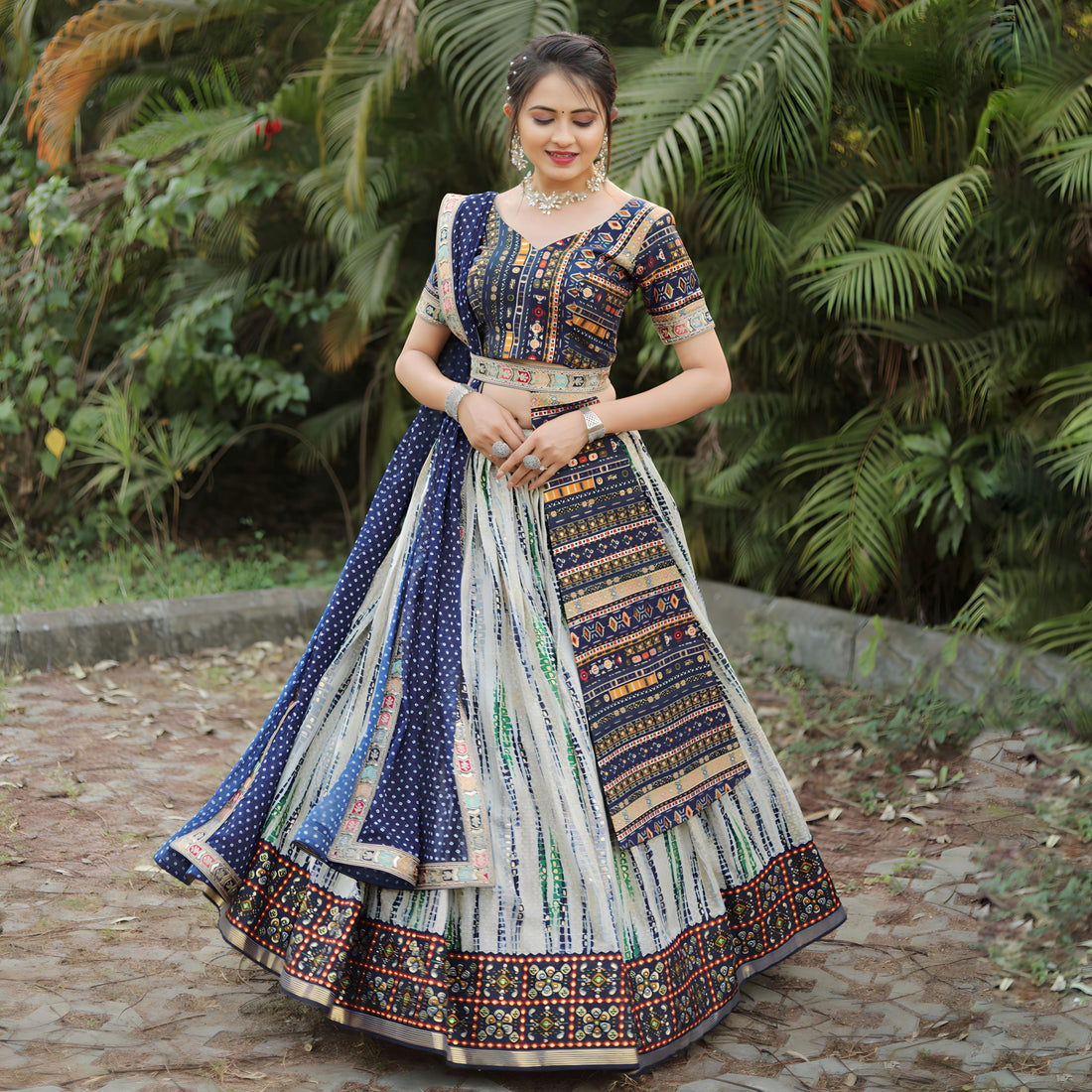 Digital patola print traditional lehenga choli
