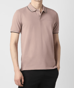 Men Pink Solid Neck T-shirt
