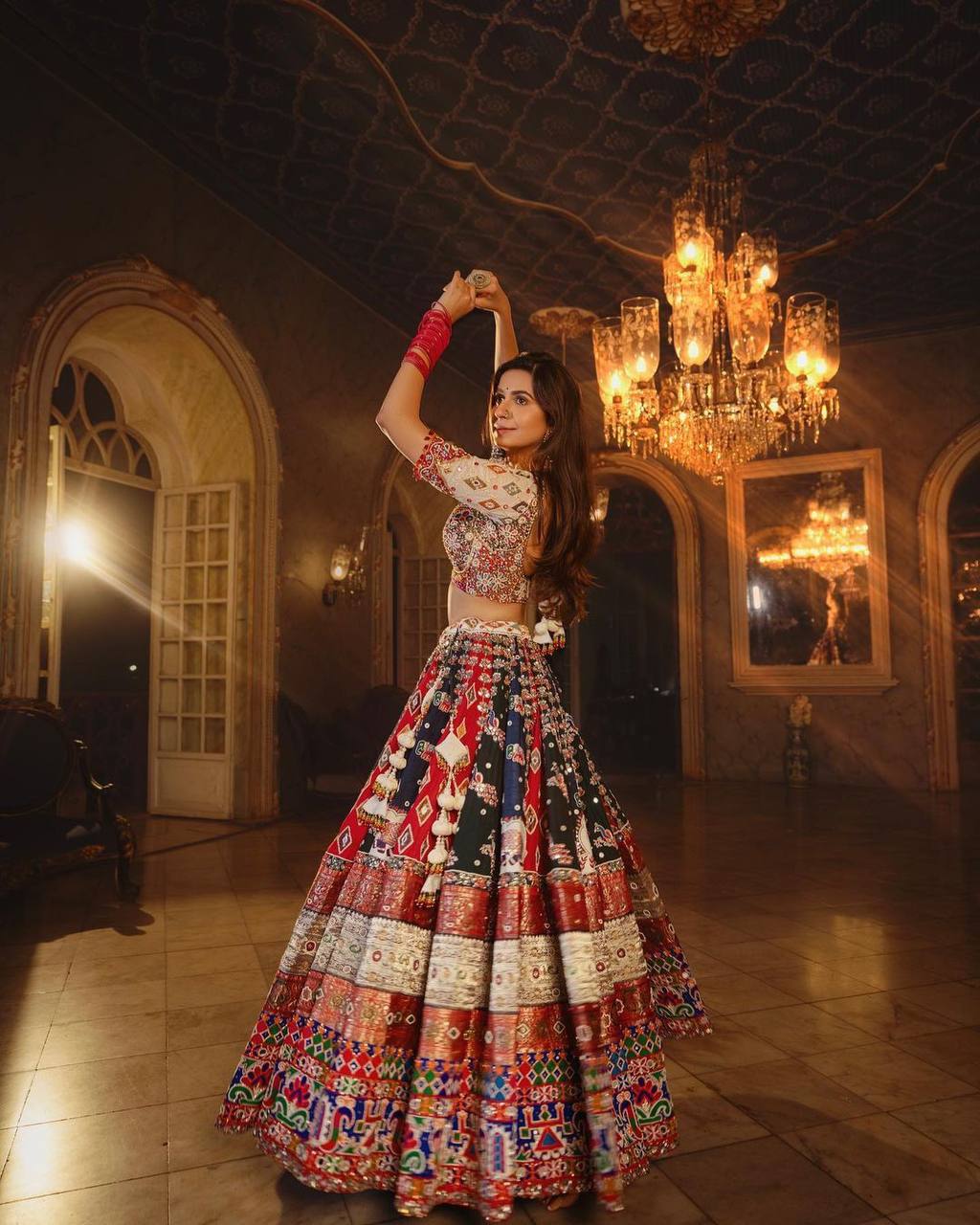 Multi Color Maslin Cotton With Digital Print Lehenga Choli - Image 3